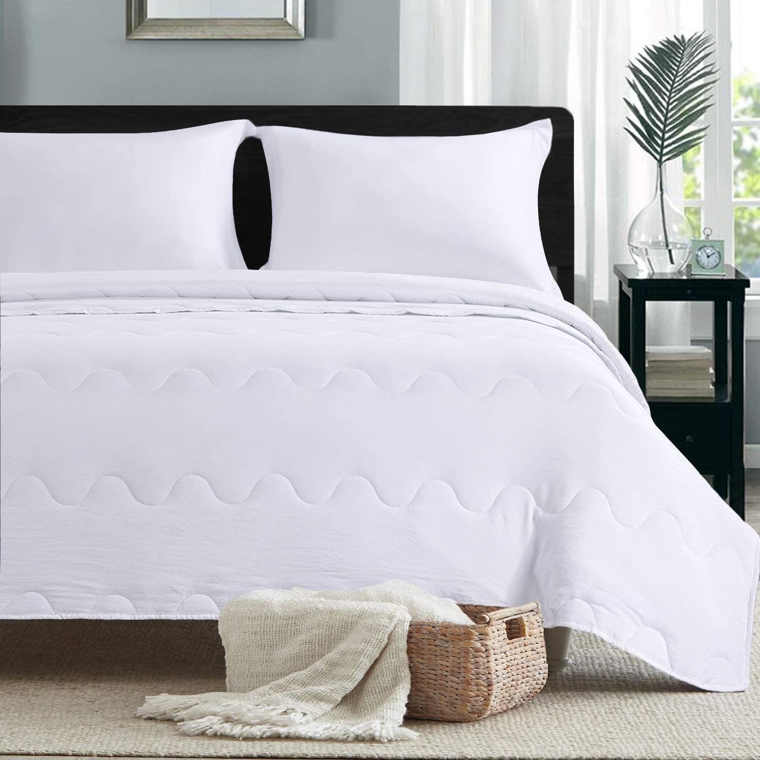 HOMBYS White Comforter Set Queen\/Full Size Lightweight Soft Duvet Insert with 2  eBay