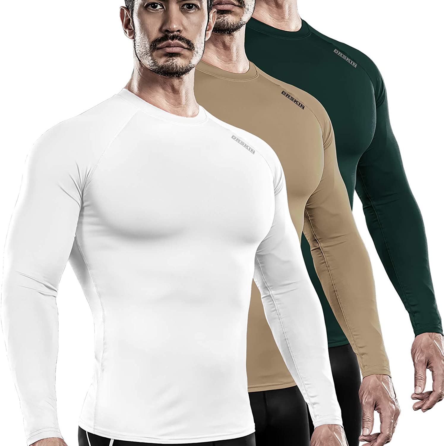 DRSKIN Herren Kurzarmshirt Kompression T-shirt Gym Sports Jersey Hemd Jogger 