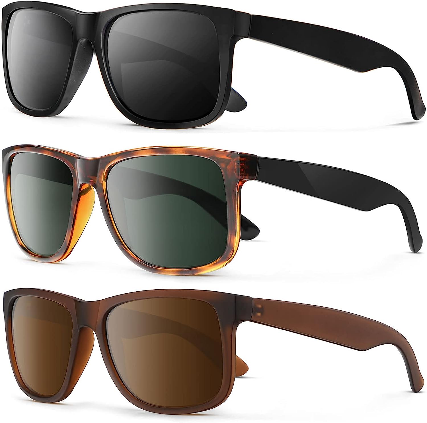 KALIYADI Sunglasses Men Polarized Sun glasses for Mens Womens Classic Matte  Blac