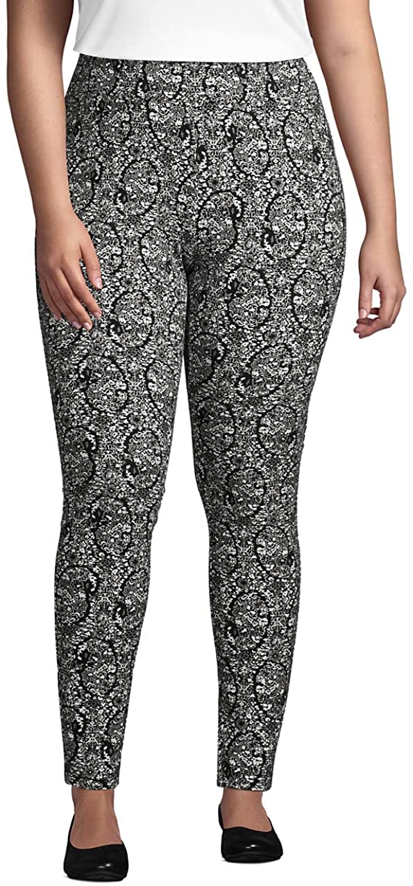 Lands' End Women's Tall Starfish Mid Rise Knit Leggings - Large