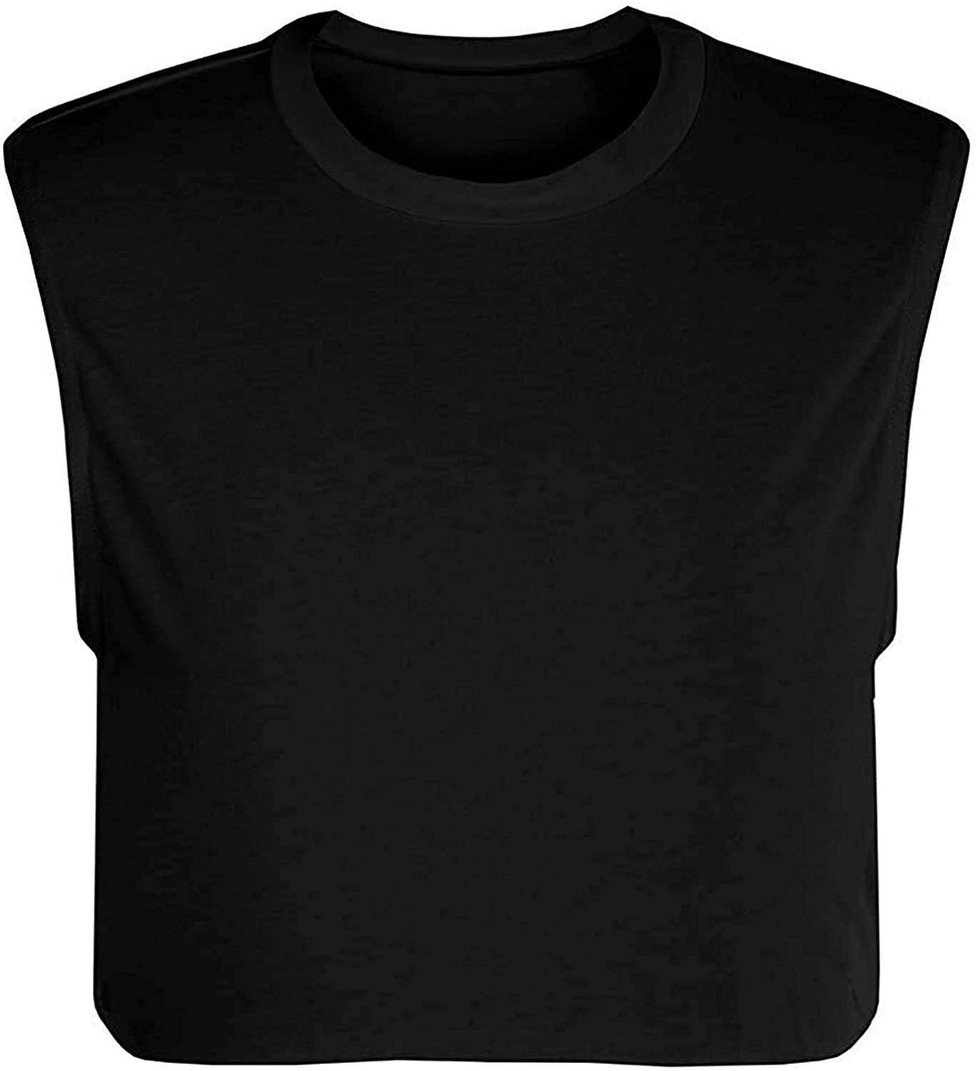 Mens Workout Cropped Tank Top Plain Vest Lightweight Basic Sleeveless 