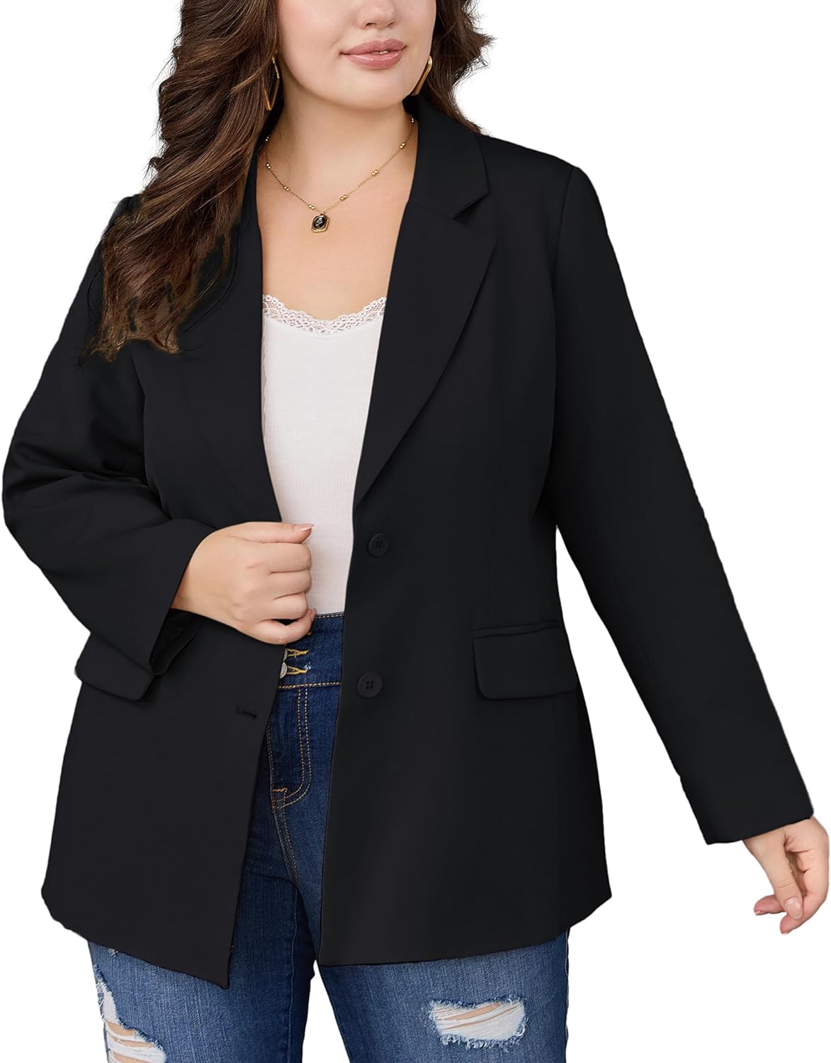 Women's black blazer clearance jacket plus size