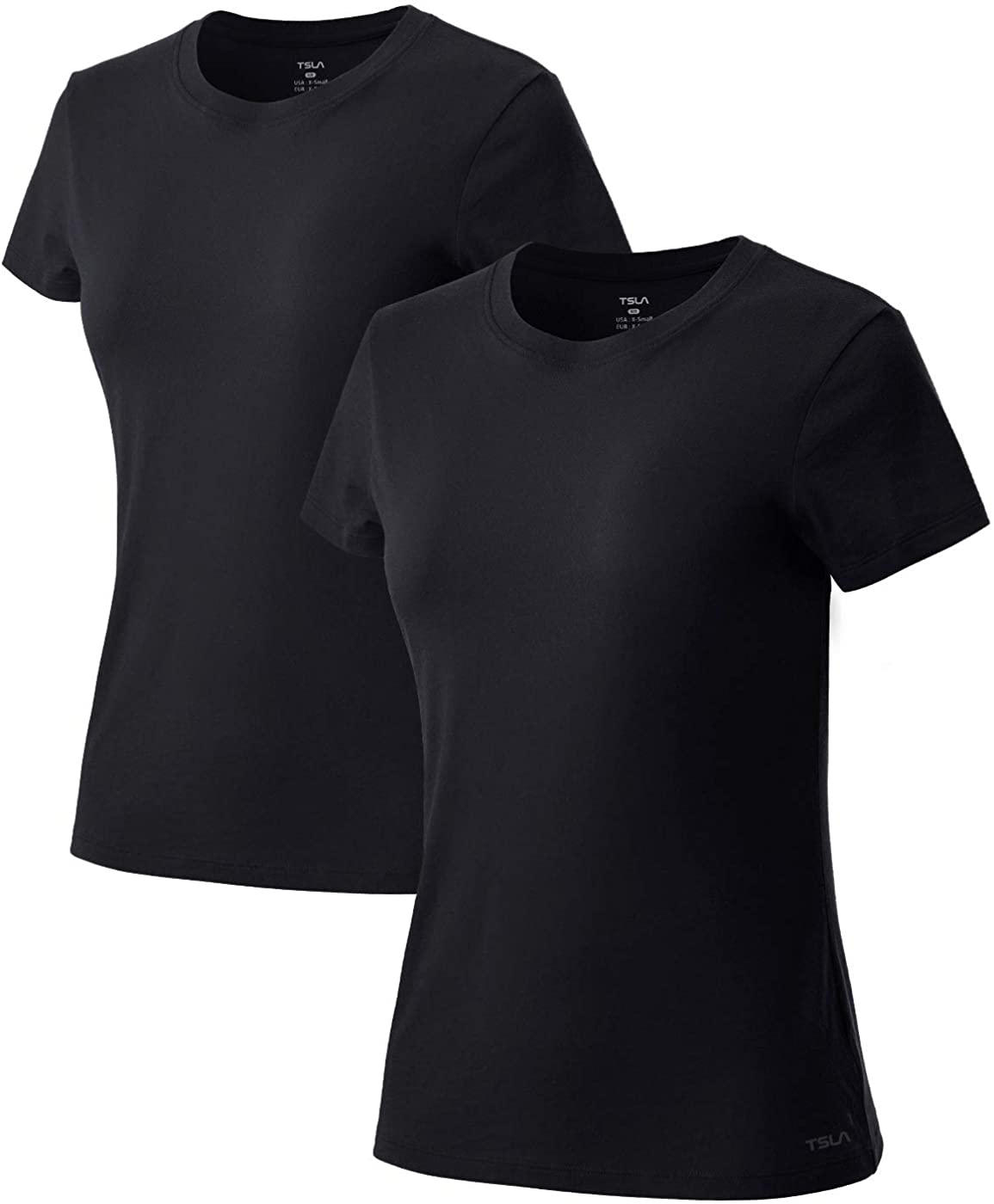 V-Neck Shirt Short-Sleeve Workout Athletic TSLA Womens Pack of 1, 2 