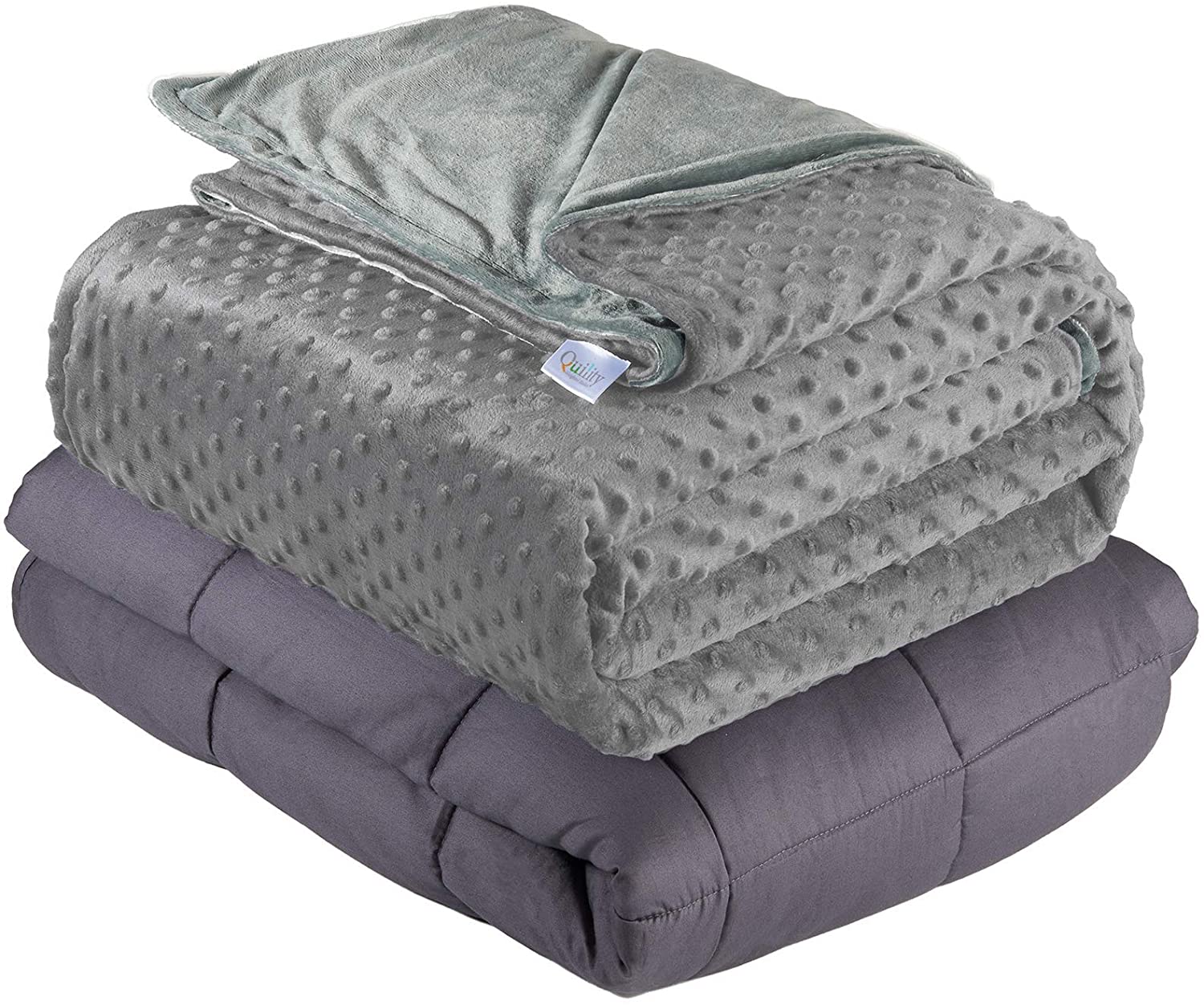 Quility Premium Adult Weighted Blanket & Removable Cover | 15 lbs | 86