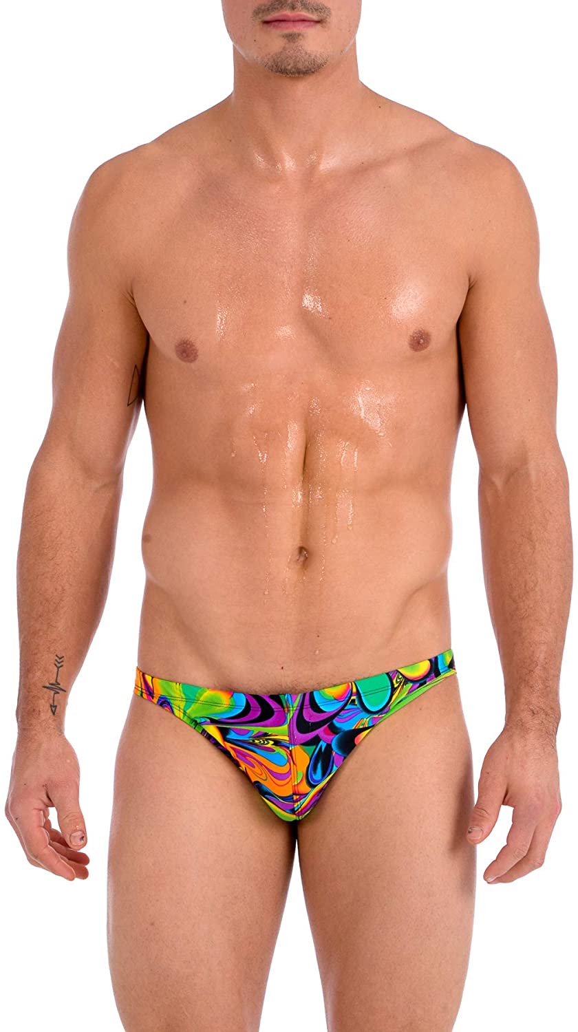 Gary Majdell Sport Mens Print Contour Pouch Greek Bikini Swimsuit 