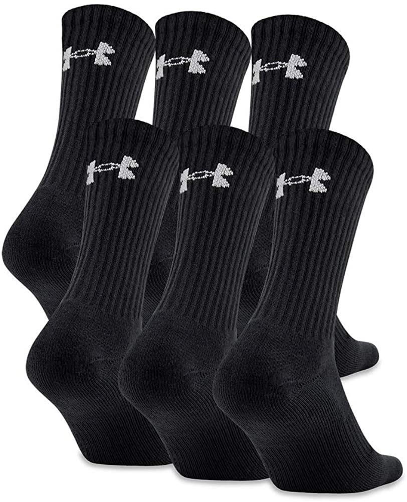 Under Armour unisex-adult Charged Cotton 2.0 Crew Socks, 6-pairs