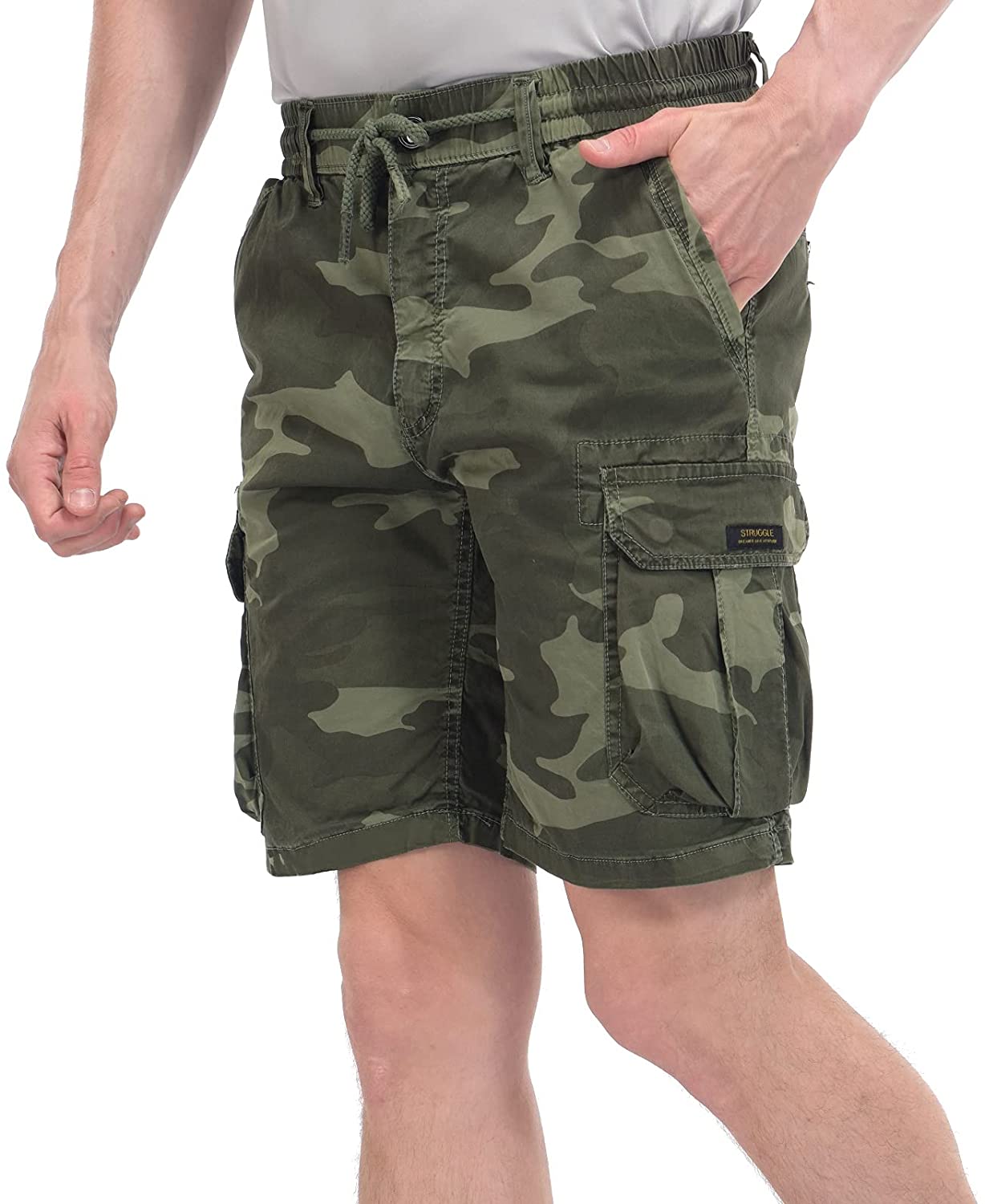 Ptyhk RG Mens Washed Relaxed Fit Outdoor Cargo Shorts