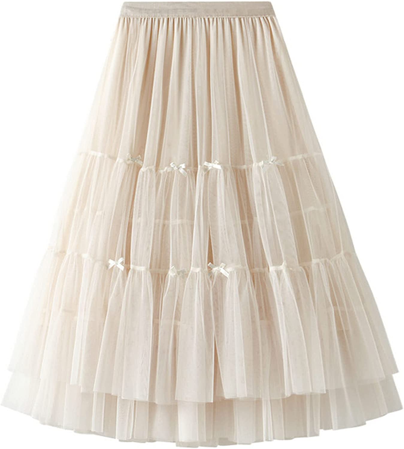 LBKKC Women's Midi Tulle Skirt Elastic Waist 3 Layered Mesh Formal Prom  Party Tutu Skirt A Line(M,Off White) : : Clothing, Shoes &  Accessories
