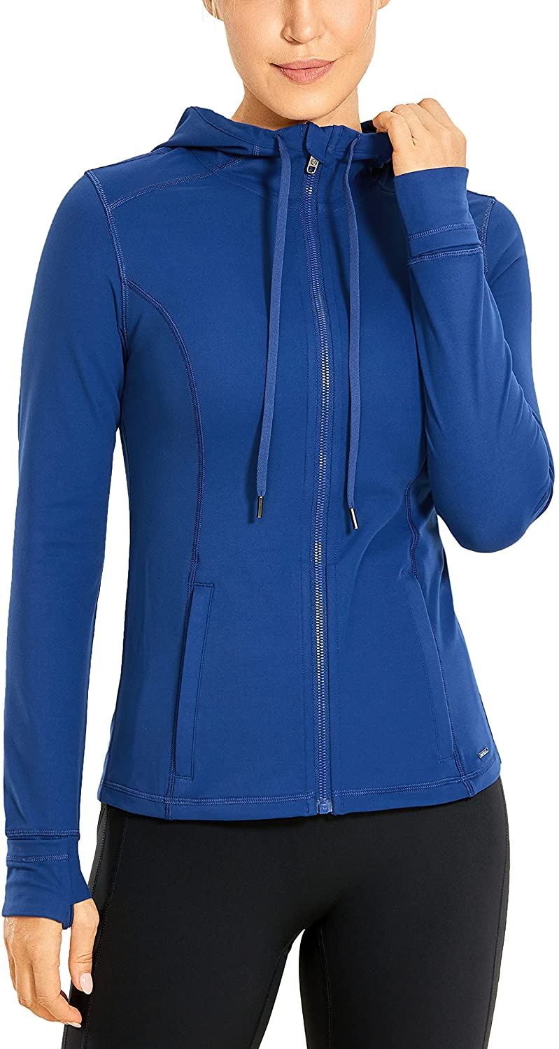thumbnail 12  - CRZ YOGA Women&#039;s Brushed Full Zip Hoodie Jacket Sportswear Hooded Workout Track 
