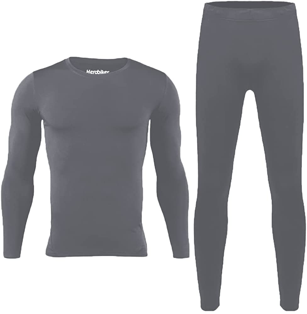 HEROBIKER Long Johns Thermal Underwear for Men Skiing Winter Warm Hunting  Gear Fleece Lined Base Layer Set Top Bottom