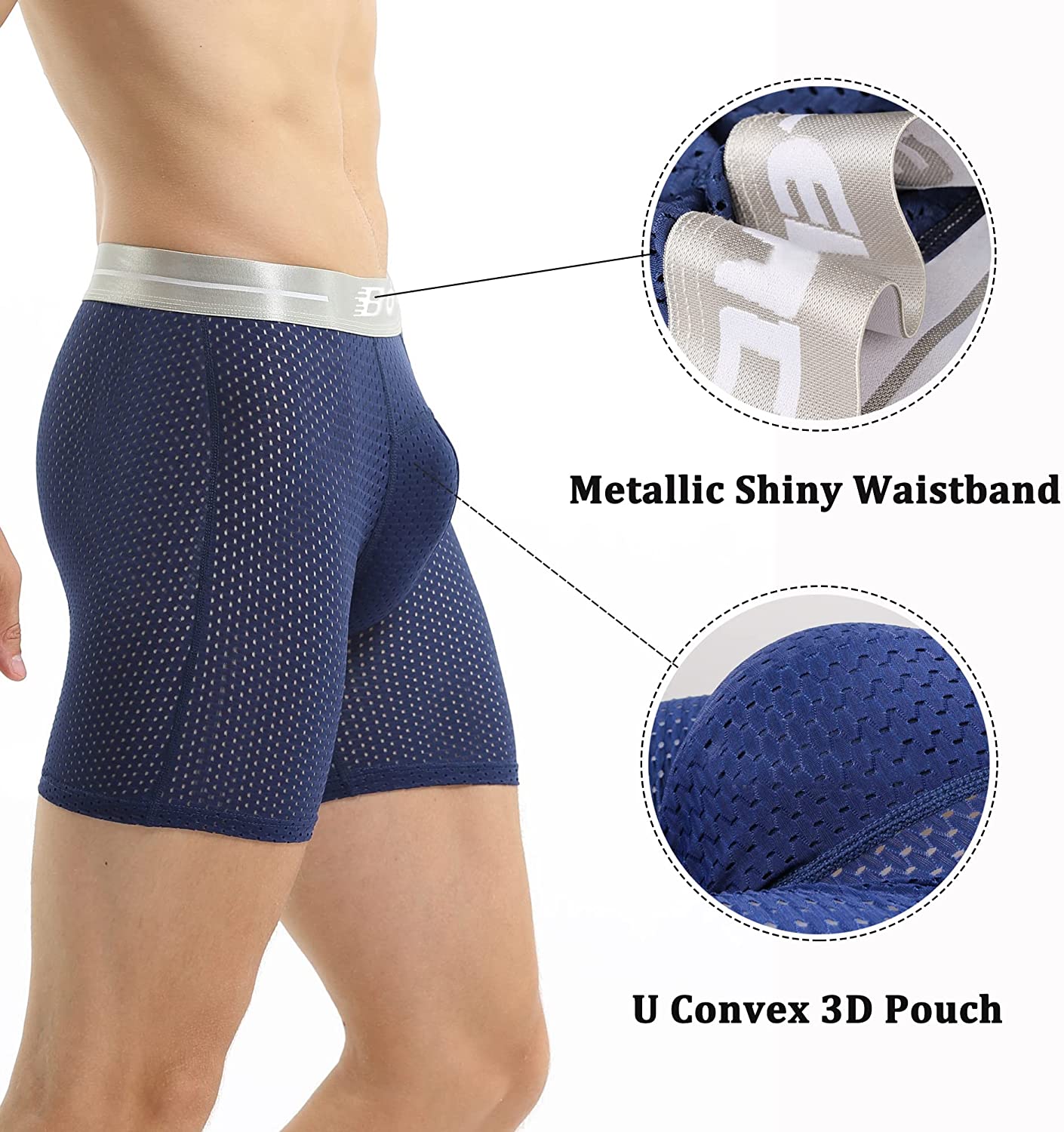 Borinas Mens Mesh Underwear Breathable Ice Silk Athletic Sports Boxer Briefs Fo Ebay 