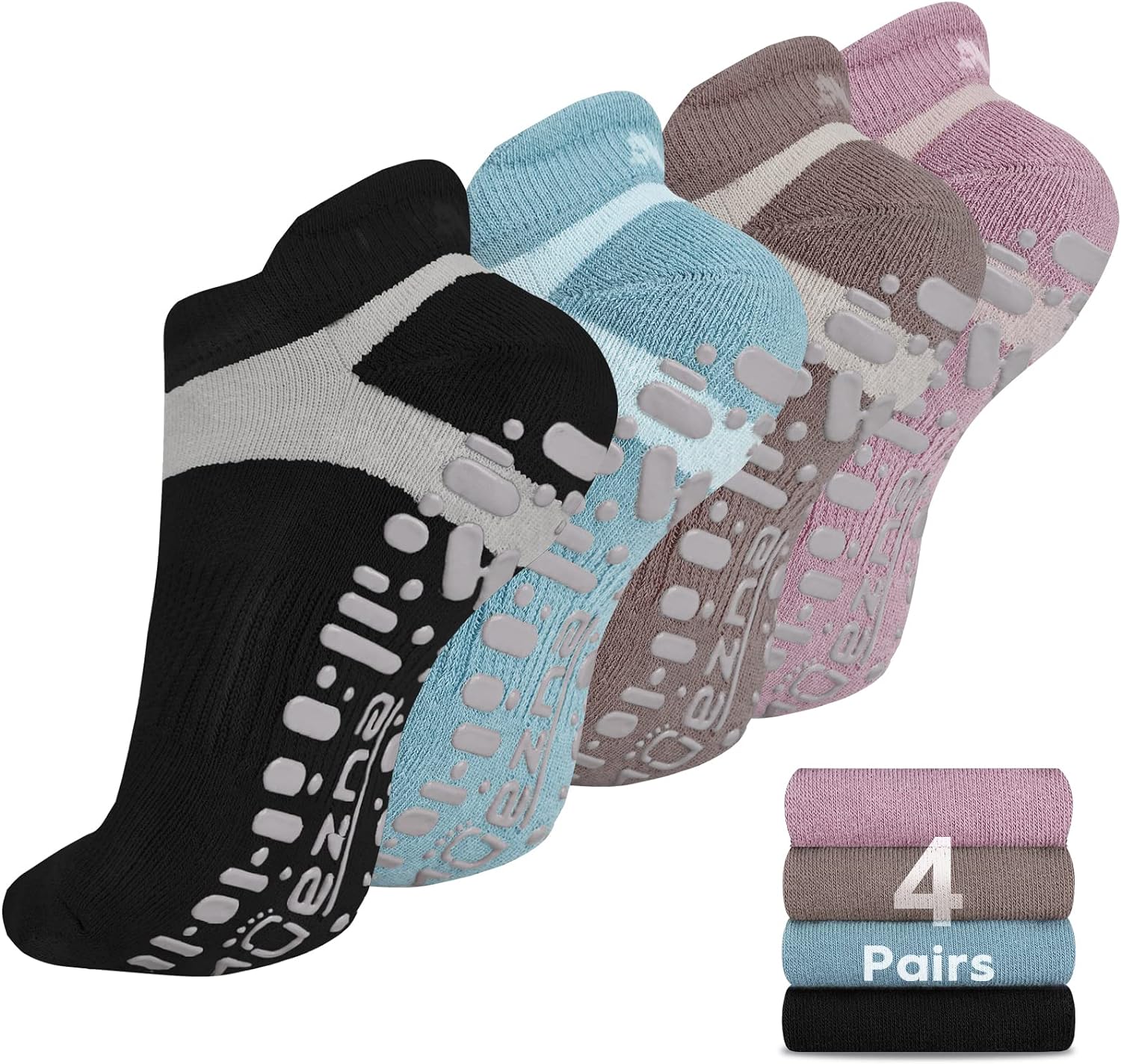 Muezna Non Slip Yoga Socks for Women, Anti-Skid Pilates, Barre, Hospital  Socks w