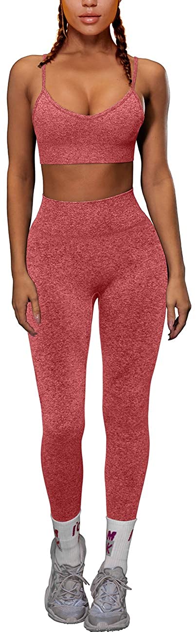 OQQ Yoga Outfit for Women Seamless 2 Piece Workout Gym High Waist