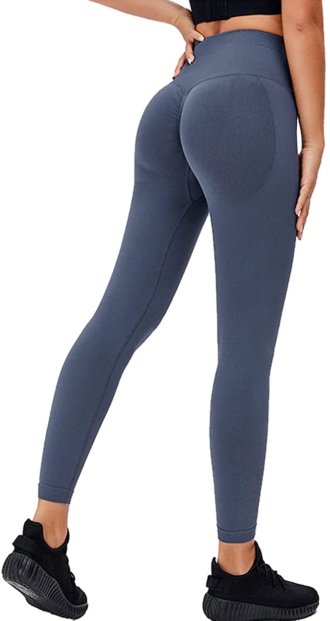  MOSHENGQI V Back Scrunch Leggings for Women Butt Lifting High  Waisted Workout Yoga Pants(S,018-Blue) : Clothing, Shoes & Jewelry