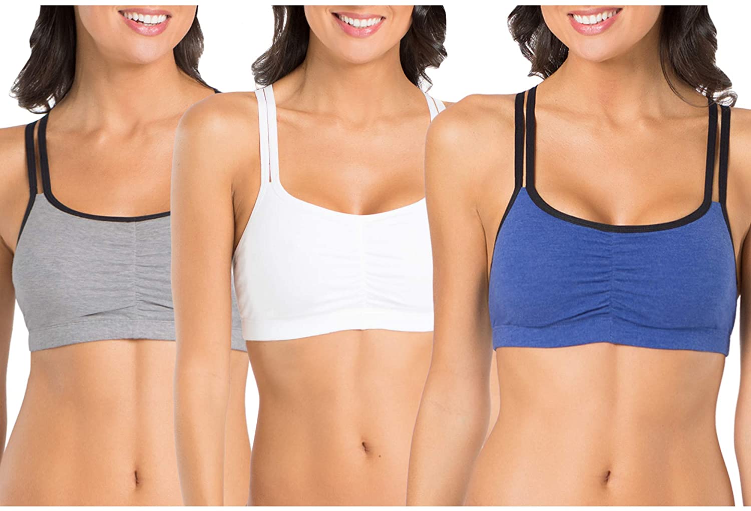 Fruit Of The Loom 3 Pack Strappy Sports Bra Womens Size 44 NEW
