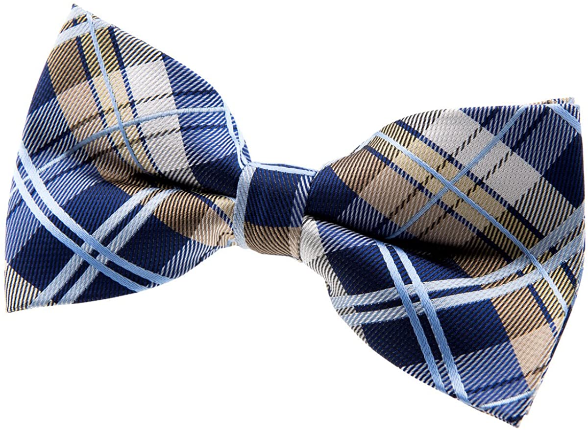 Retreez Tartan Plaid Styles Woven Microfiber Pre-tied Boy's Tie