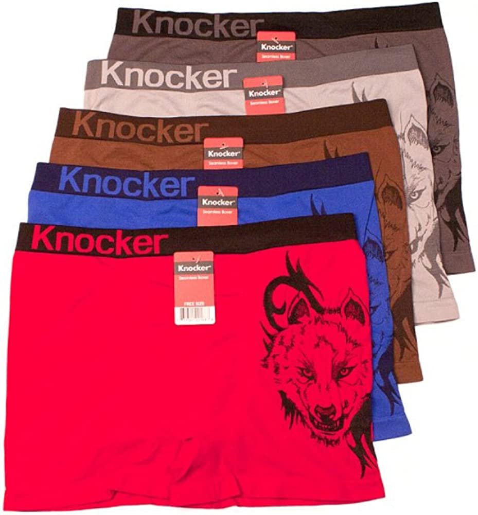 Knocker Men's 6-Pack Seamless Boxer Brief Athletic Compression Workout  Underwear, Block Stripes, One Size Fits Most (Size: 32-40 Waist) at   Men's Clothing store