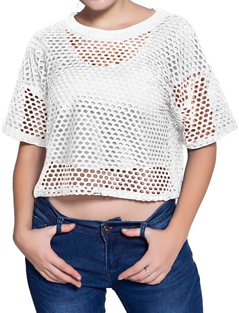CLOZOZ Fishnet Tank Tops Women Mesh Top See Through Tops for Women Trendy  Going Out Tops at  Women's Clothing store