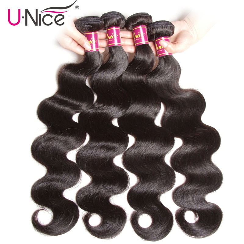 UNICE HAIR Brazilian Body Wave Hair Weave Bundles Natural Color 100% Human Hair weave 1/3/4 Piece 8-30