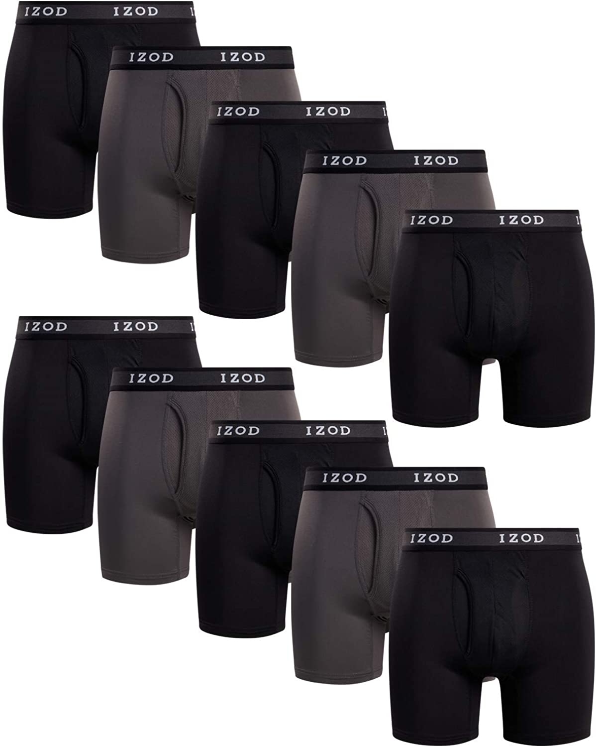IZOD Men's Underwear - Performance Boxer Briefs with Mesh