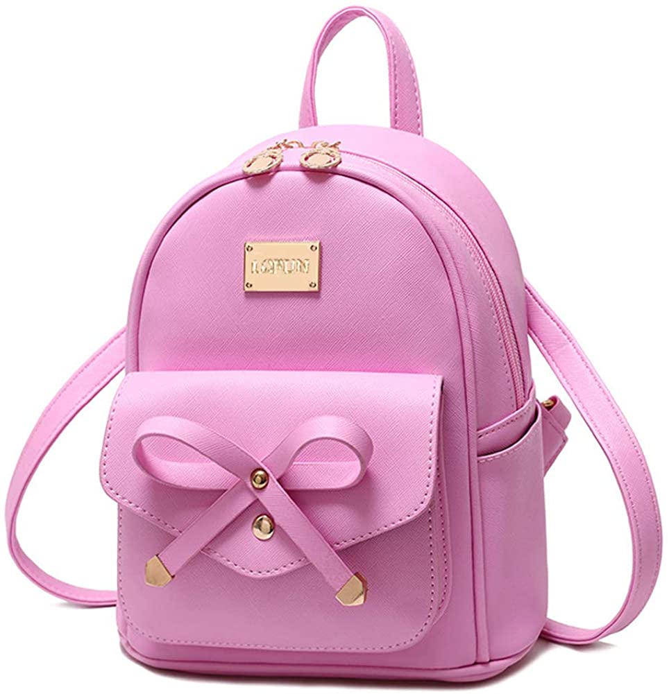 Lcfun Cute Mini Leather Backpack Fashion Small Daypacks Purse for Girls and Women