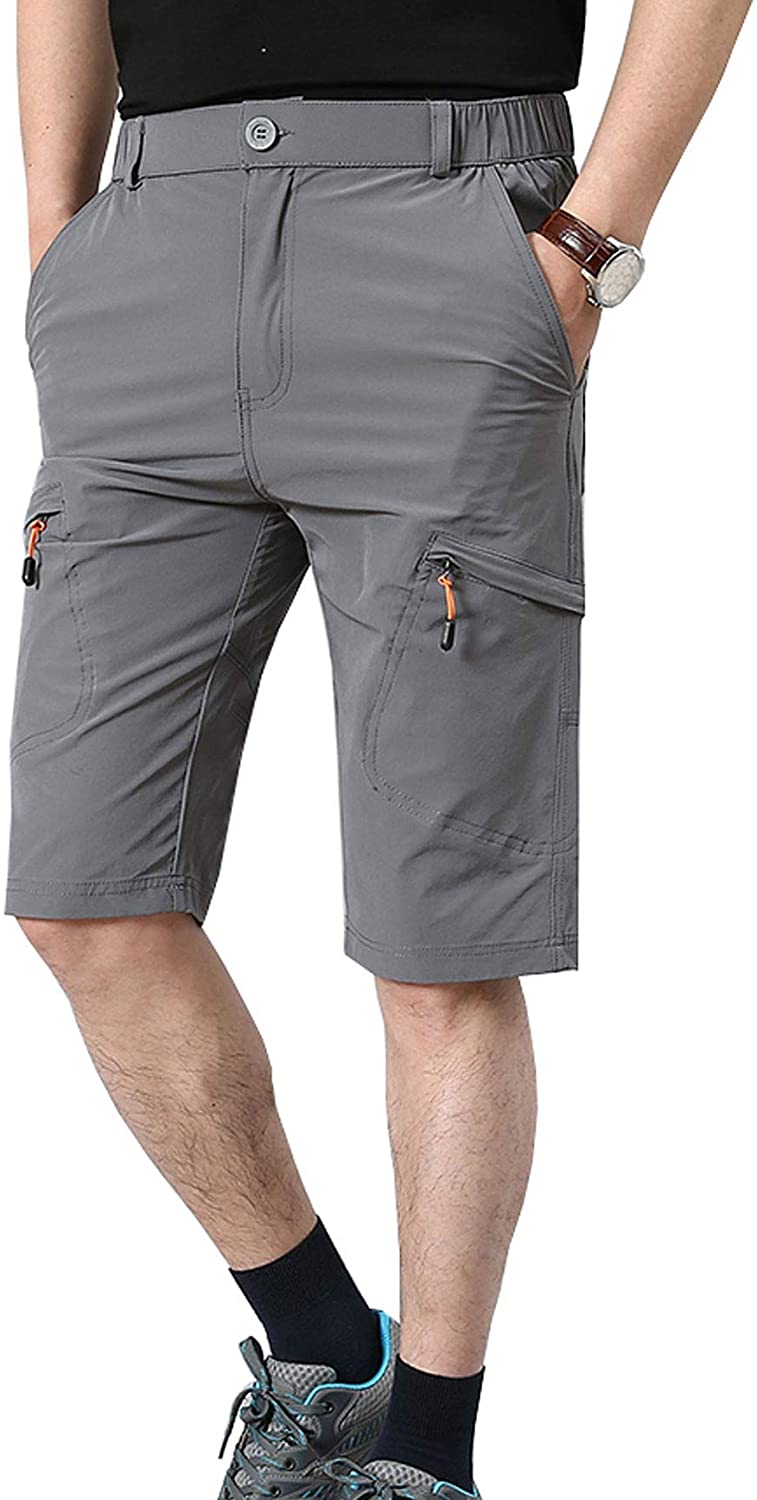 HOWON Mens Outdoor Hiking Shorts Expandable Waist Lightweight Quick Dry Shorts