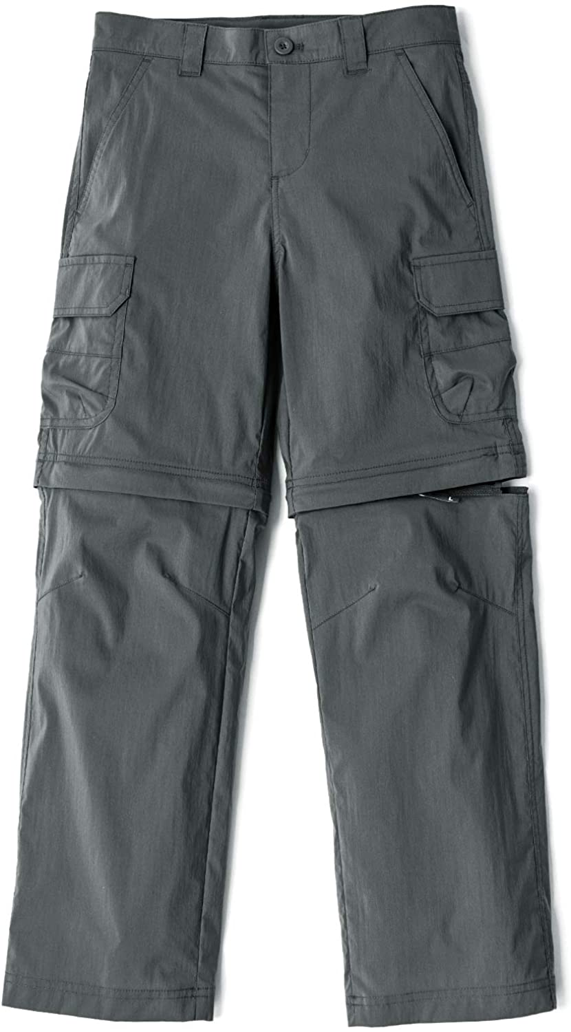 Outdoor Camping Pants CQR Kids Youth Hiking Cargo Pants UPF 50 Quick Dry Convertible Zip Off/Regular Pants 