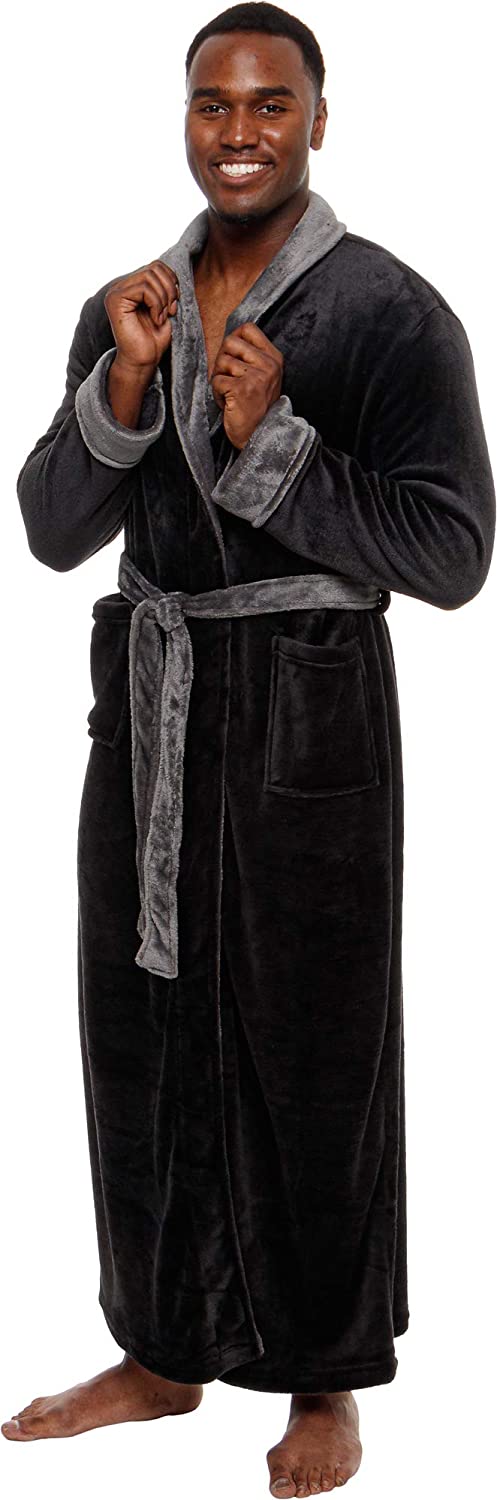 Ross Michaels Mens Robe Big & Tall with Hood - Long Plush