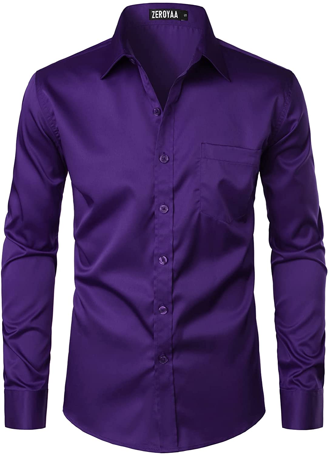 ZEROYAA Men's Urban Stylish Casual Business Slim Fit Long Sleeve Button ...