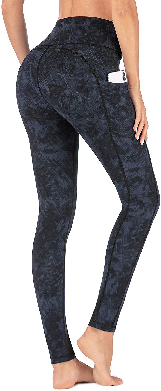 IUGA Leggings with Pockets for Women High Waisted Printed Yoga Pants for Women  W