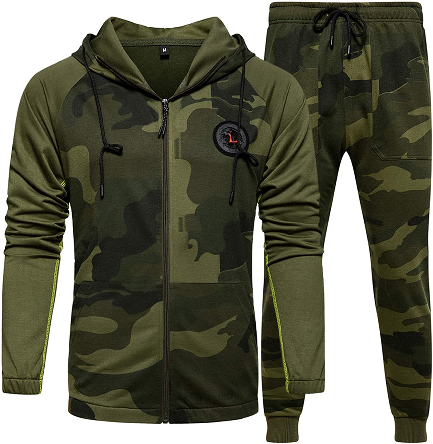Mens Sweatsuits 2 Piece Hoodie Tracksuit Casual Comfy Camo Suits for ...