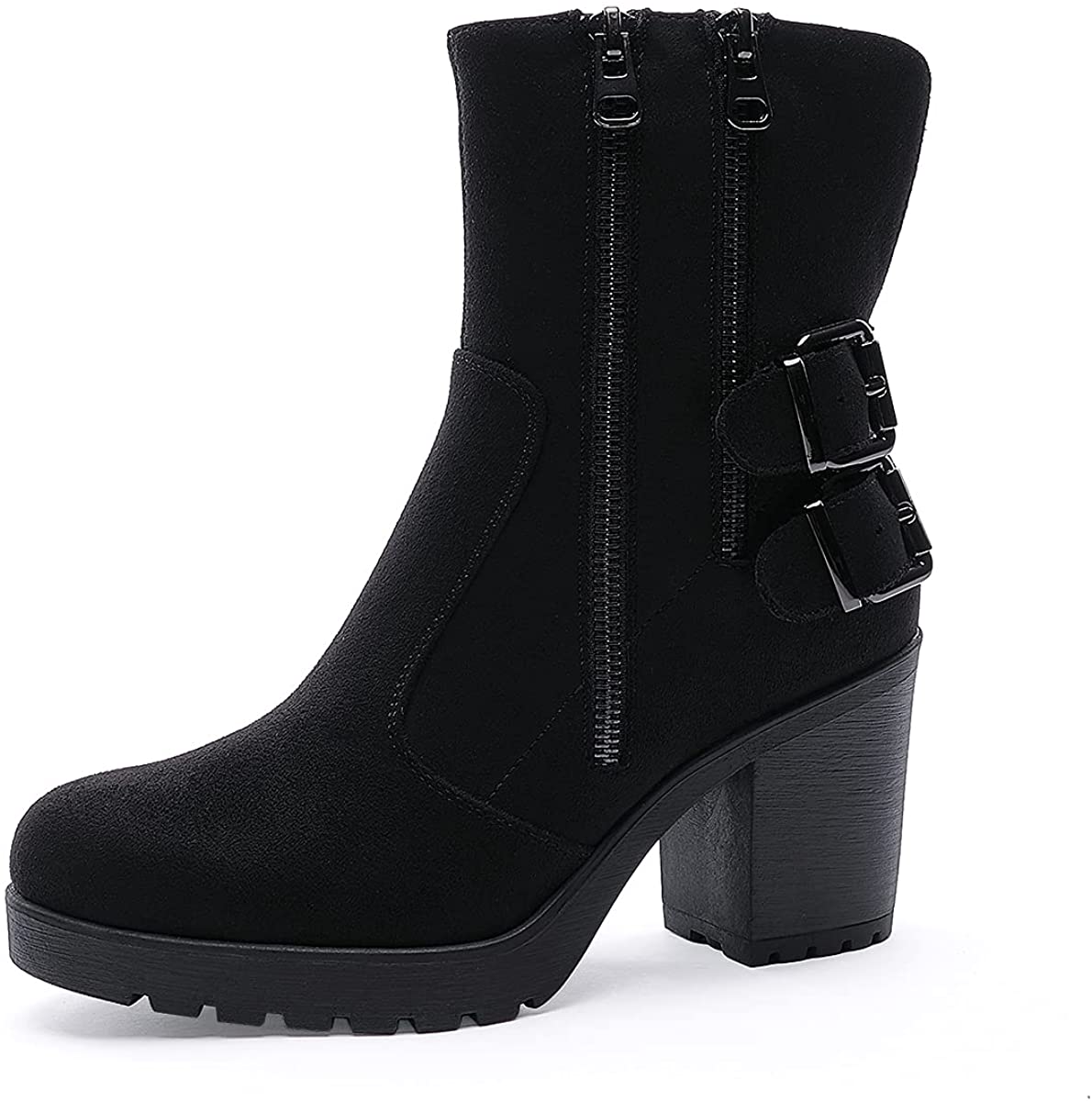 Udløbet arv Taxpayer CentroPoint Women&#039;s Chunky Heel Ankle Boots Fashion Mid Calf Boot Side  Zip Buckl | eBay