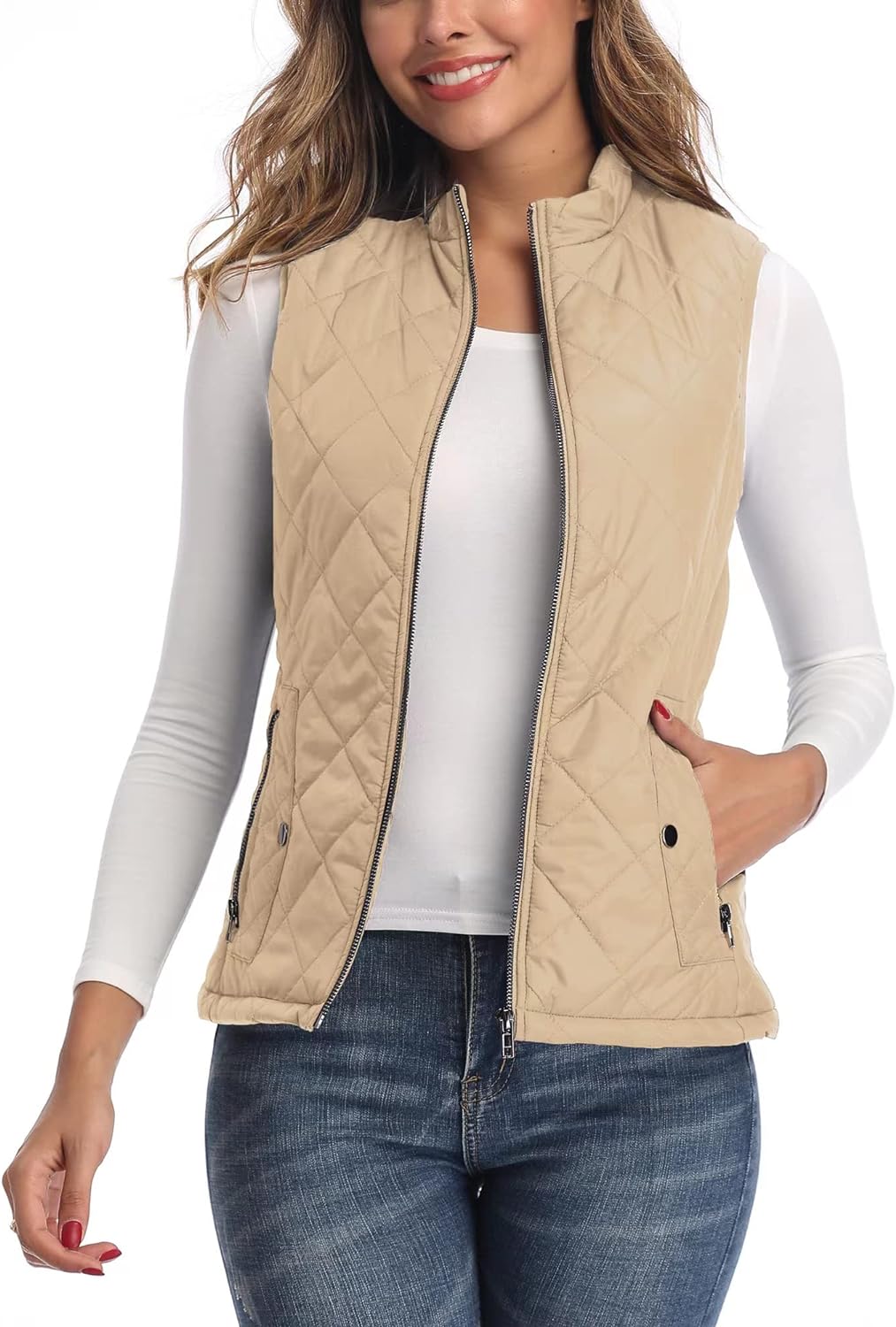 Xeoxarel Women's Quilted Vest, Puffer Sleeveless Jacket (XS-XXL) | eBay
