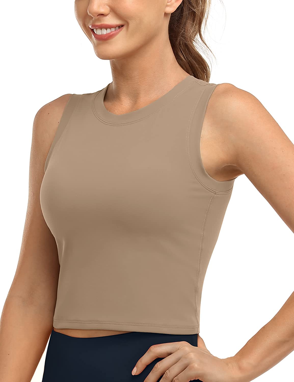 HeyNuts Wherever Crop Top Workout Tank Tops No Padding : :  Clothing, Shoes & Accessories