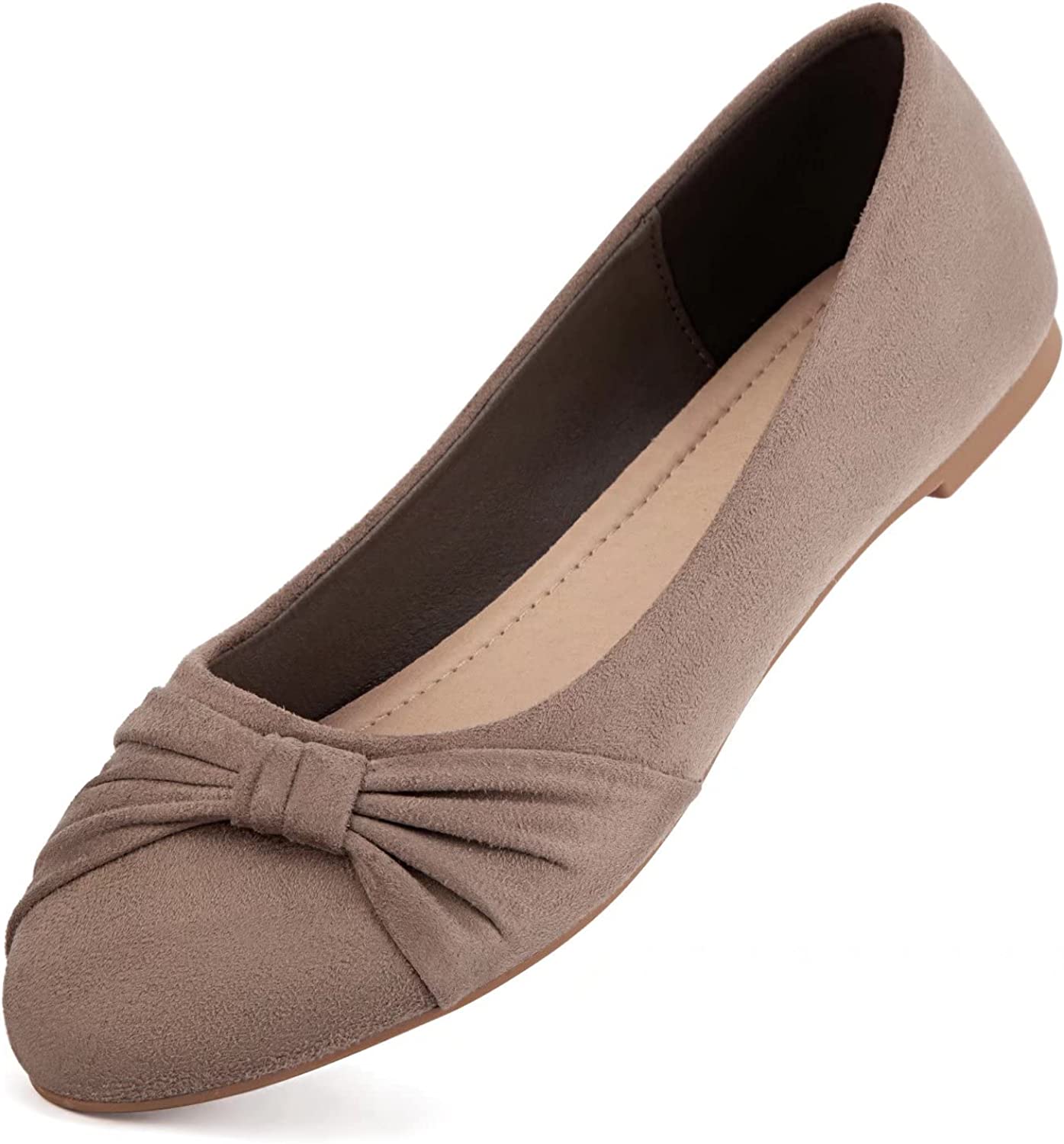MaxMuxun Womens Ballet Flat Slip On Bow Tie Ballet Pumps Dolly Shoes 