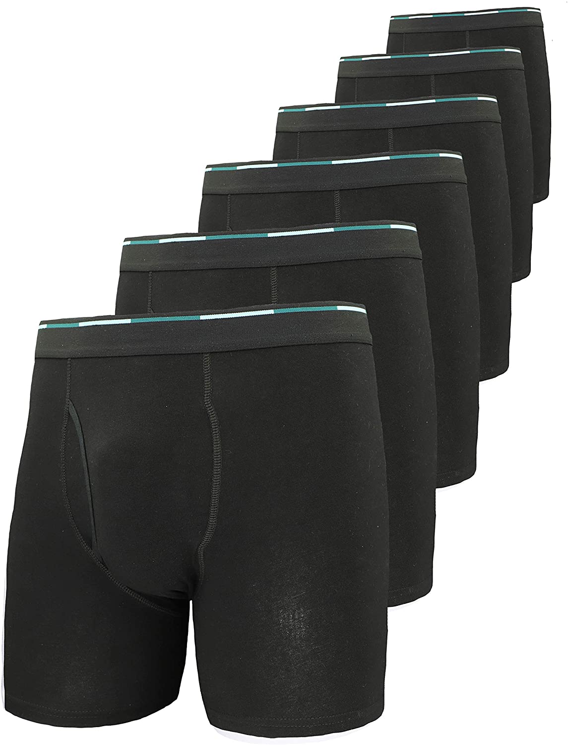 Comfneat Men's 6-Pack Boxer Briefs Cotton Spandex S-XXL Soft Tagless  Underwear