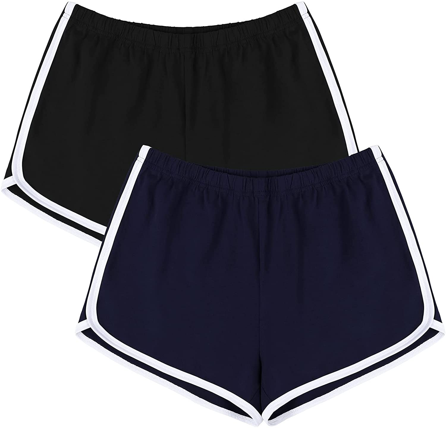 Buy URATOT Women's Cotton Shorts Gym Shorts Yoga Shorts Summer Running  Active Shorts Dance Elastic Shorts, Pack of 2 Online at desertcartKUWAIT