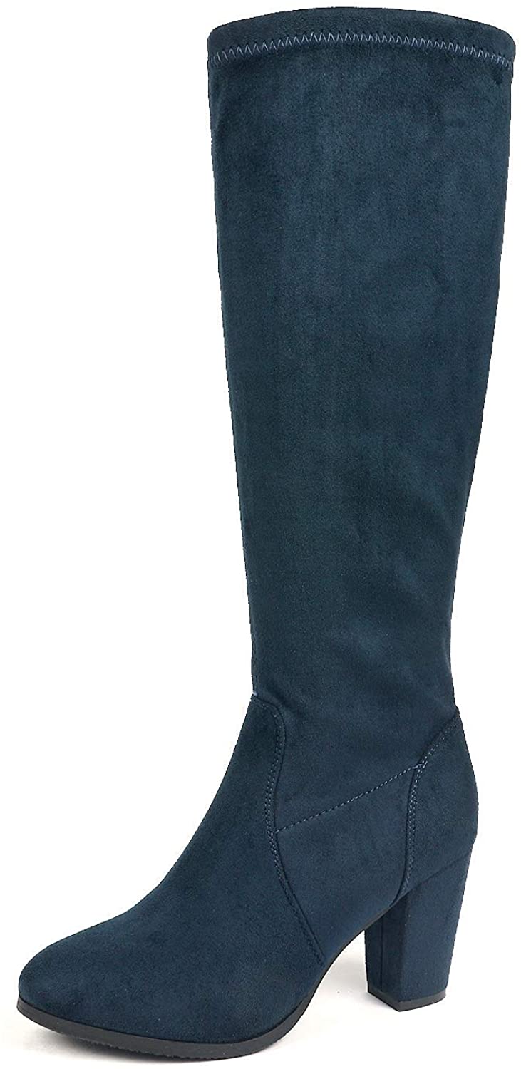 dream pairs women's chunky heel knee high boots