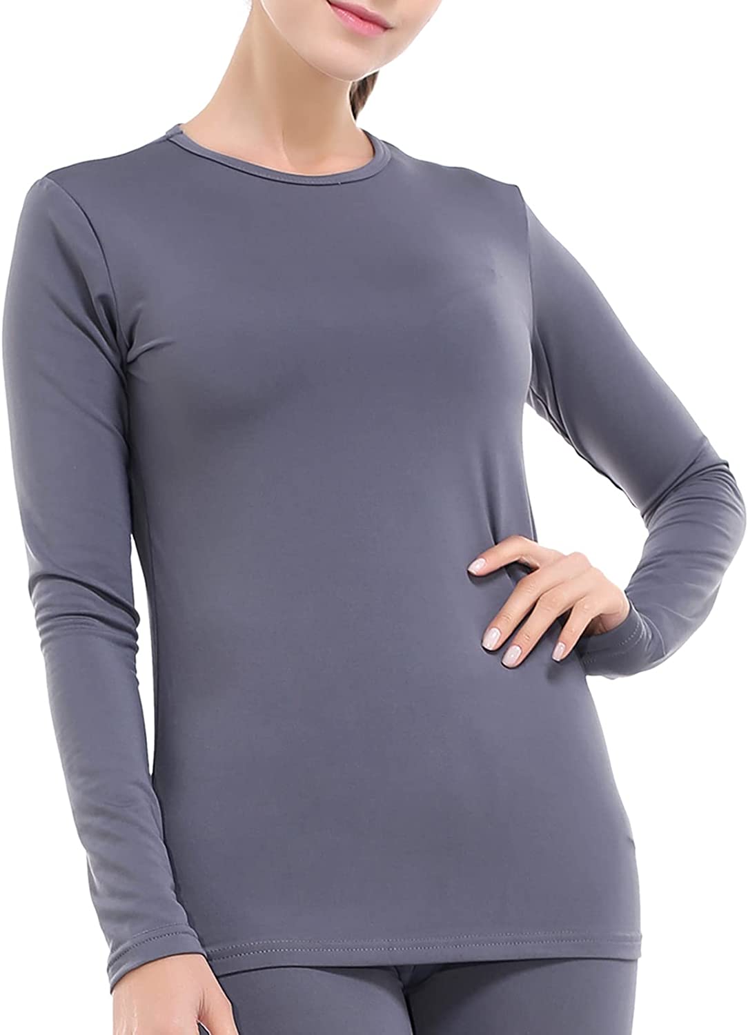 Subuteay Thermal Tops Fleece Lining Long Sleeve Thermal Shirt Womens