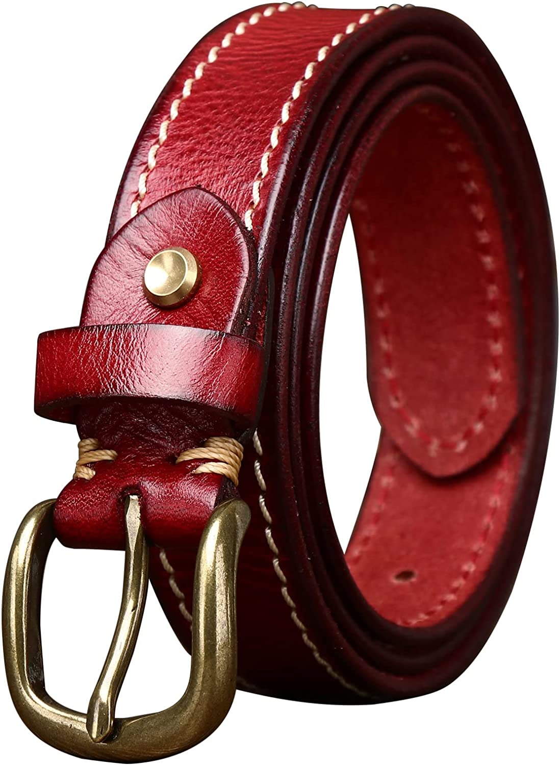 wolksprong Womens Belts for Jeans 1.1 Width Ladies Belts for Dresses Full  Grain Leather Gold Buckle Belt Gift Box : : Clothing, Shoes 