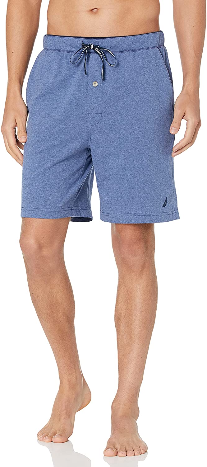 nautica men's soft knit elastic waistband sleep lounge short