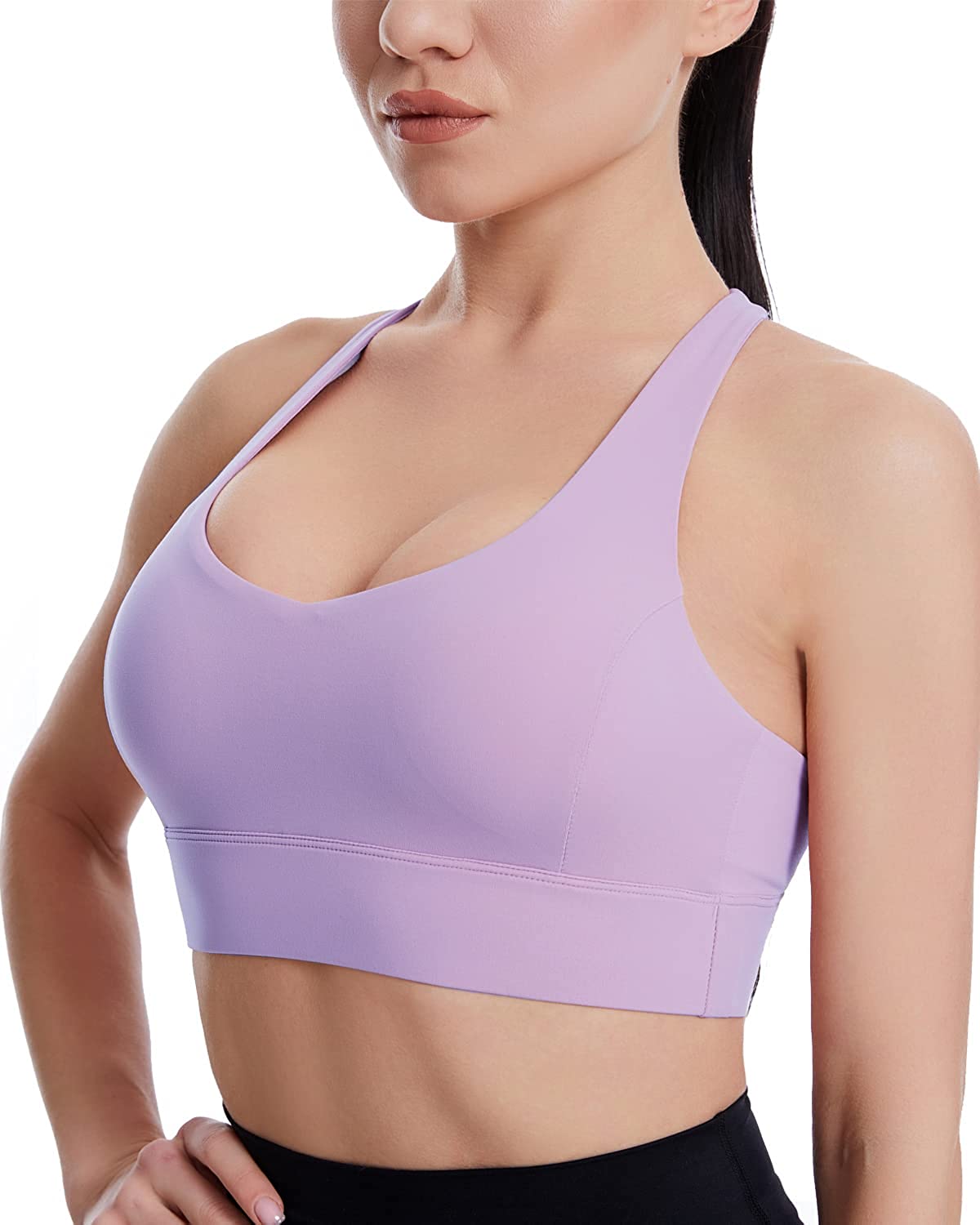 Grace Form Strappy Sports Bra for Women, Padded High Impact Push