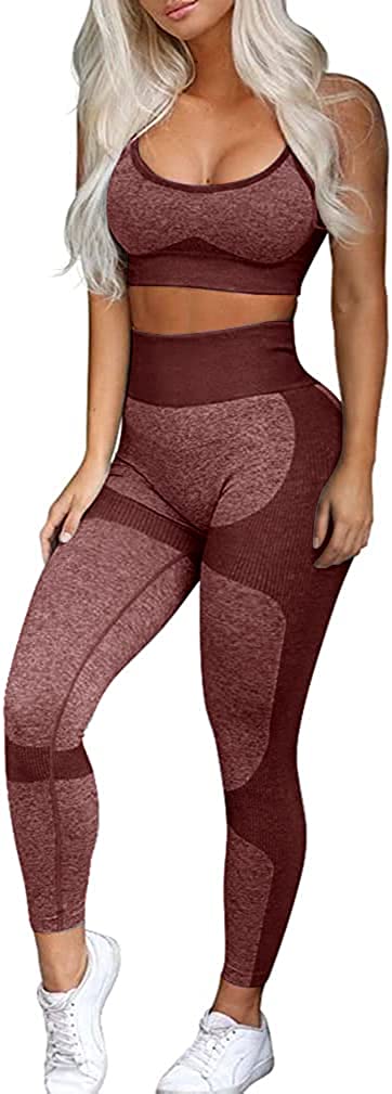  OLCHEE Women's Workout Sets 2 Piece - Seamless Yoga