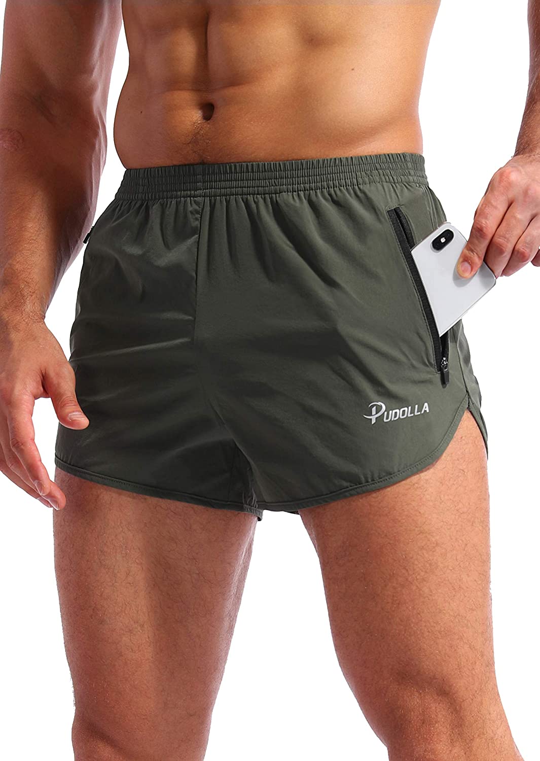 Pudolla Men’s Running Shorts 3 Inch Quick Dry Gym Athletic Workout Shorts  for Me