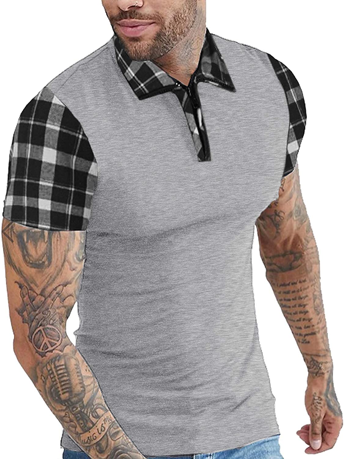 Clothing COOFANDY Mens Long Sleeve Polo Shirts Casual Slim Fit Zipper ...