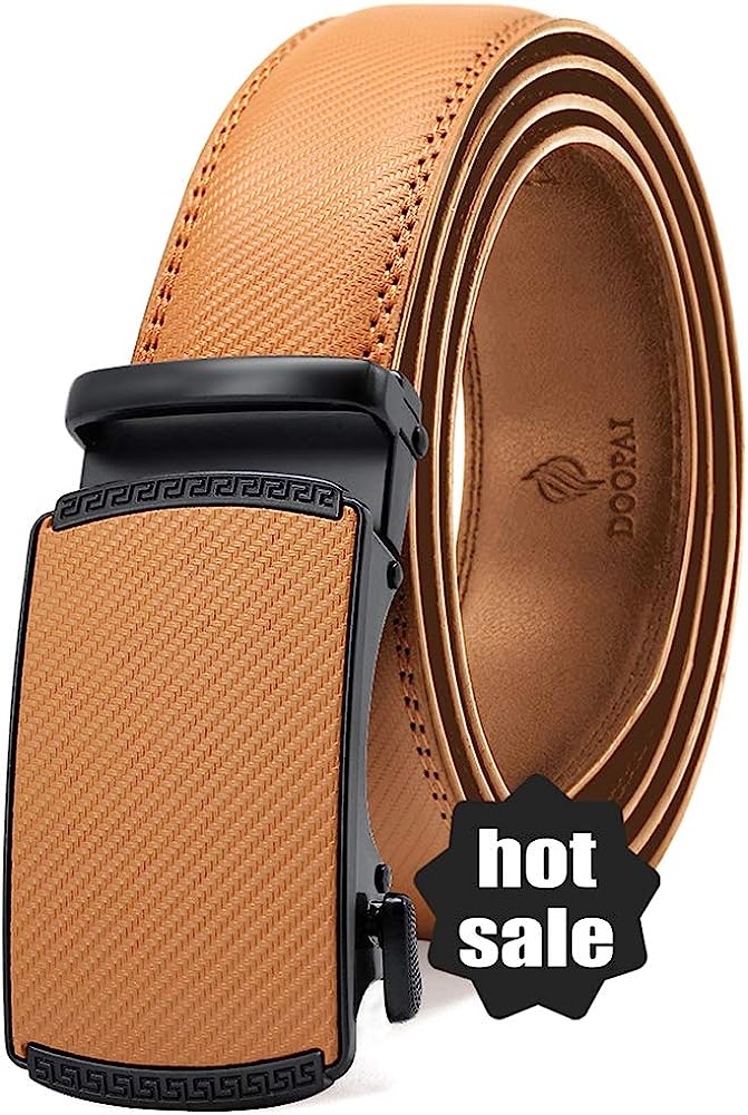 DOOPAI Belt Men, Ratchet Belt Dress Adjustable 1 3/8" Genuine