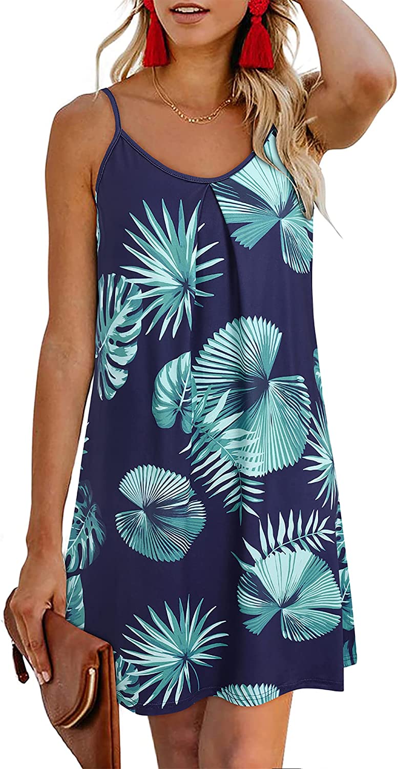 ULTRANICE Women's 2024 Summer Beach Spaghetti Straps Floral Swing Sun Dress  Casual Mini Dress : : Clothing, Shoes & Accessories