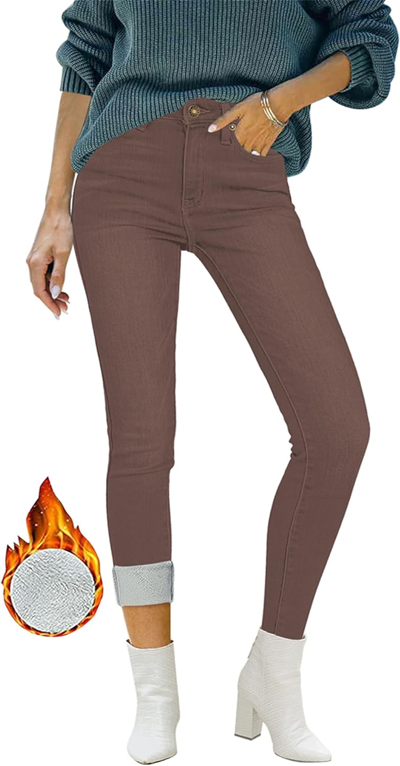 luvamia Women's Fleece Lined Jeans Winter Thermal Denim Jeggings