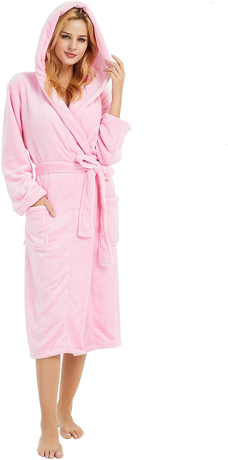 HEARTNICE Womens Fleece Robes, Soft Long Bathrobe, Thick Kimono