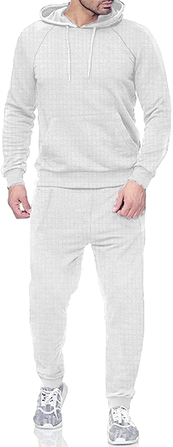COOFANDY Men's Tracksuit 2 Piece Waffle Hoodie Sweatsuits Sets Athletic  Jogging